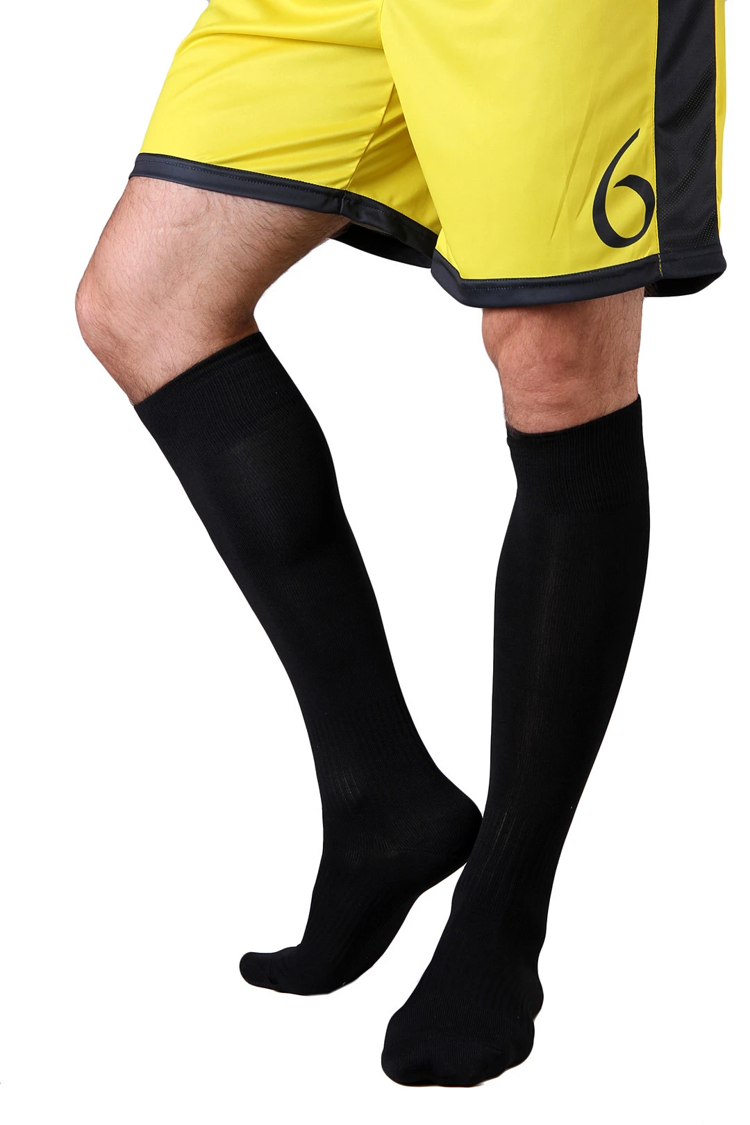 Гетры футбольные взрослые, однотонные чёрные#10