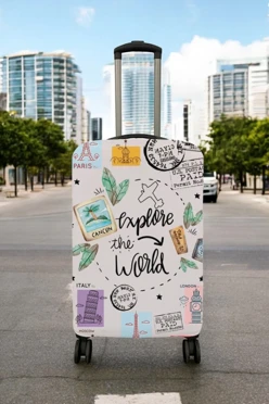 Купить чехол для чемодана (S) с принтом "Exploring the world"