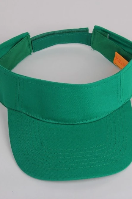 Козырек Карри на липучке узкий, однотонный зеленый (хлопок)#6