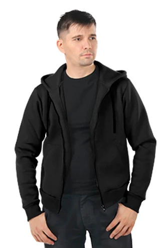 Балахон Рик из футера унисекс, однотонный черный#3