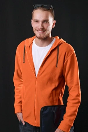 Купить оранжевую толстовку Харисон с капюшоном унисекс