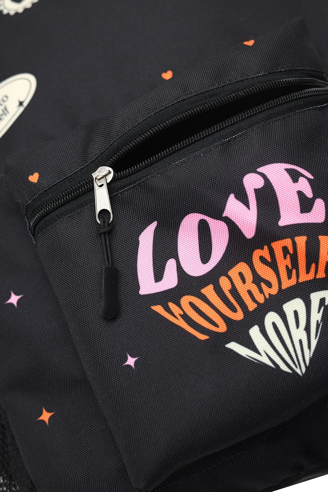 Рюкзак Кэрри мягкой формы 41х31х9,5 см, с полной запечаткой "Love Yourself More"#2