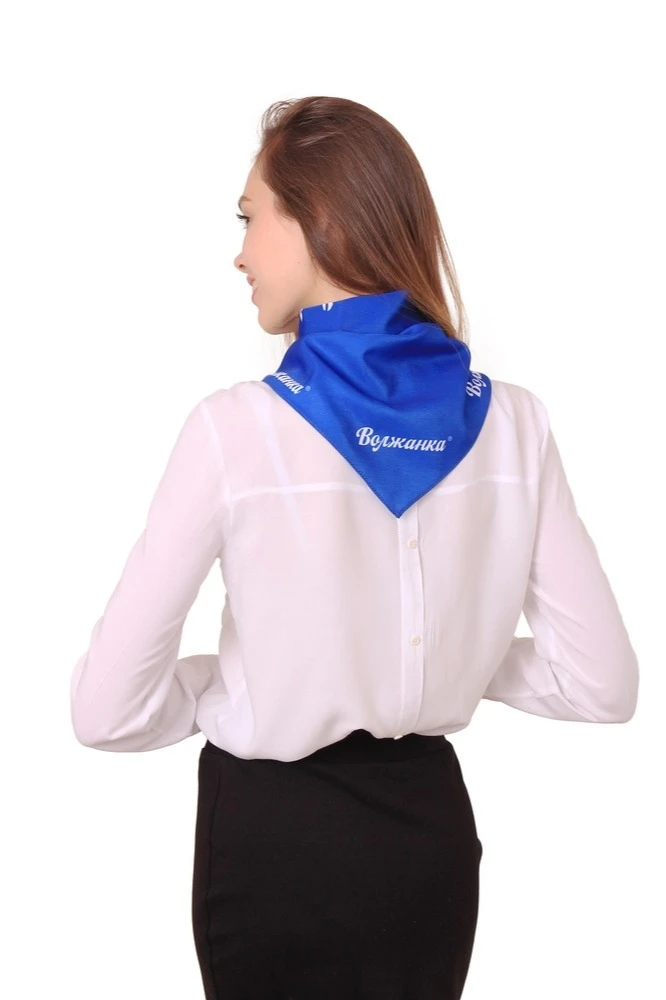 Купить косынку "Волжанка" синюю из шелка