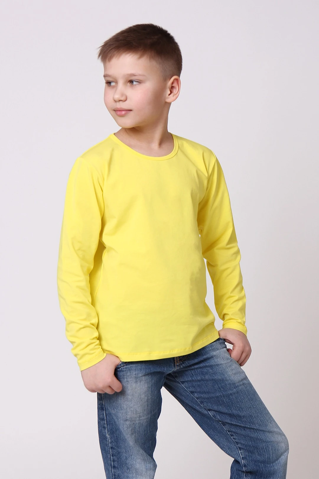 Лонгслив Атлетик Плюс детский однотонный (хлопок)#2