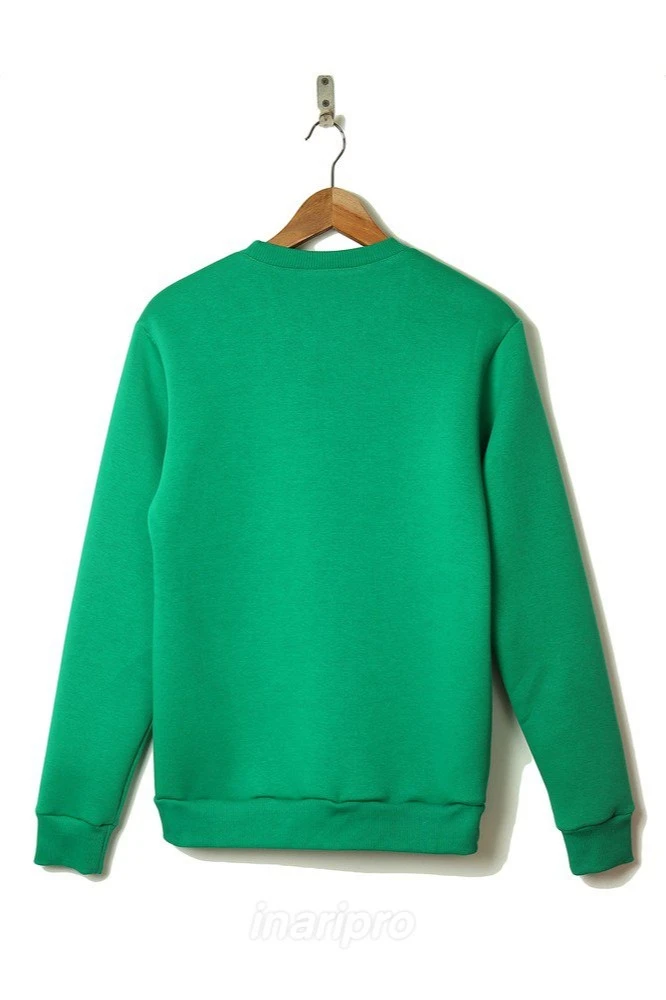 Свитшот Тревис из футера унисекс, однотонная зеленая#2