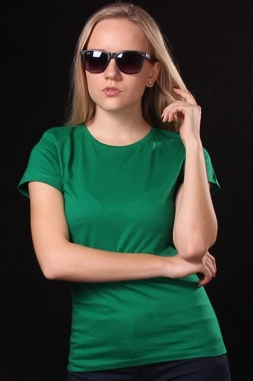 Футболка Премиум женская (Modern) однотонная зелёная (хлопок)#2