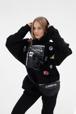 Худи Фрэнк из футера оверсайз унисекс, однотонная#2