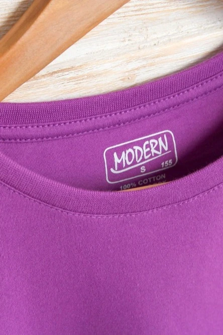 Футболка Премиум женская (Modern) однотонная фиолетовая (хлопок)#4
