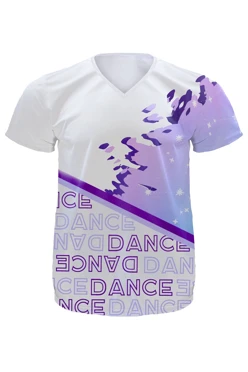 Купить футболку Спэйс V-ворот унисекс из ложной сетки с полной запечаткой "Dance"