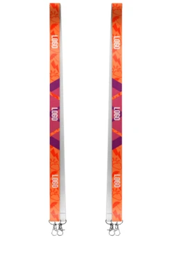 Купить ленту для бейджа блекаут ширина 2 см, с двумя карабинами-люкс, с печатью "Logo 3"