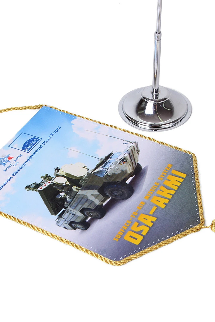 Вымпел Угол печатный из атласа со шнуром и кистью, 15х22 см "OCA-AKMI"#3