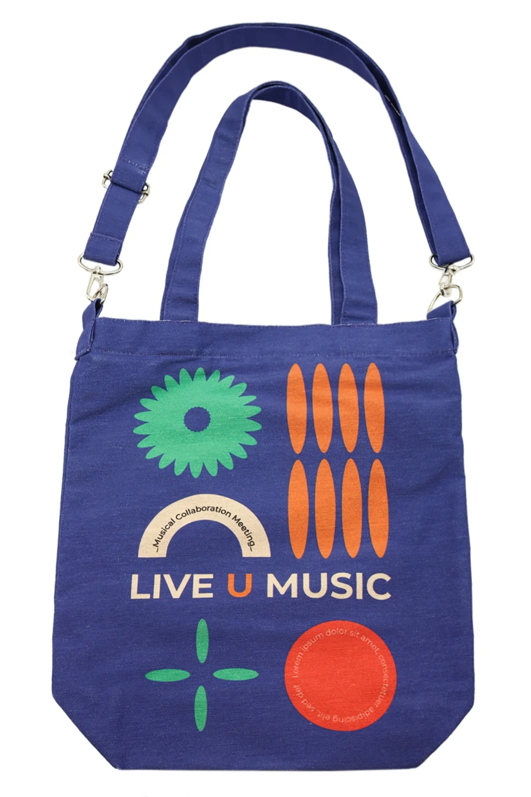 Сумка Айви из двунитки 30х35х10 см, печать с двух сторон "Live u music"#3