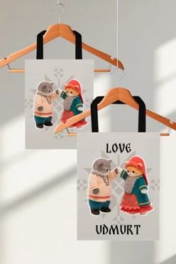 Купить сумку Лайт из габардина 35х45 см, с принтом "Love Udmurt"
