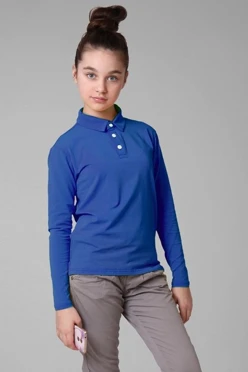 Купить лонгслив поло Декстер Плюс детский темно-синий