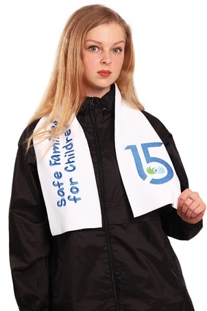 Шарф флисовый однослойный 15х100 см, однотонный "Safe Families for Children"#3