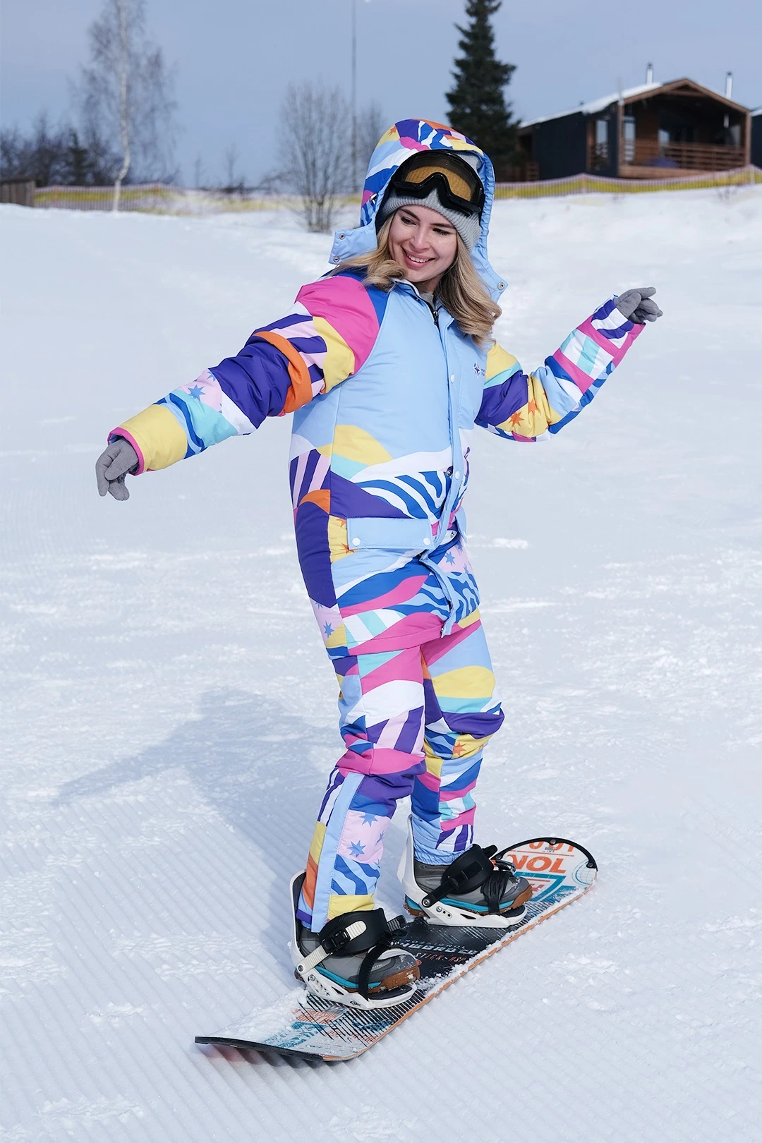 Куртка Вест с капюшоном на синтепоне унисекс, с полной запечаткой "North Star"#1