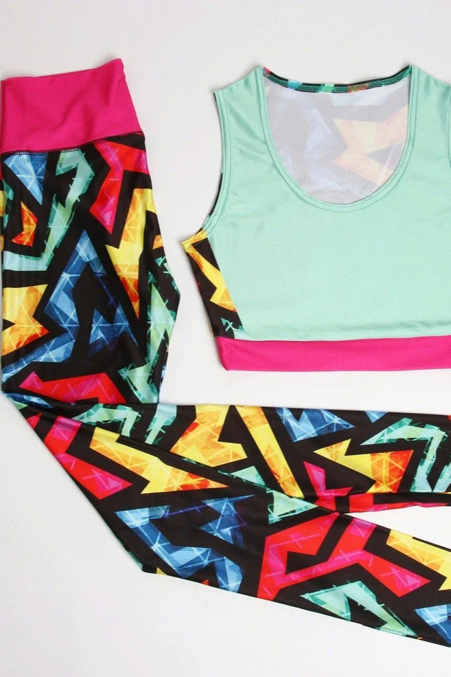 Комплект женский с принтом "Colored Grunge"#1