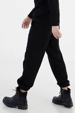 Купить брюки Итан из футера мужские черные