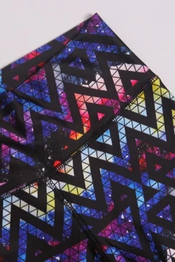 Легинсы женские с широким поясом с принтом "Grunge Galaxy"#2