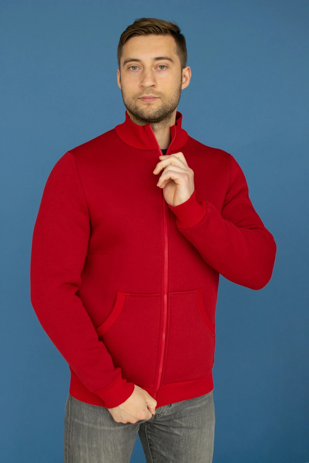 Толстовка Томас из футера унисекс, однотонная бордовый#1