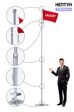 Купить флагшток алюминиевый с закрытым механизмом 4 м покраска