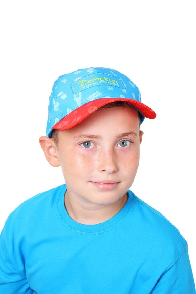 Бейсболка Стандарт детская с полной запечаткой (полиэстер) "Children's weekend camp"#4