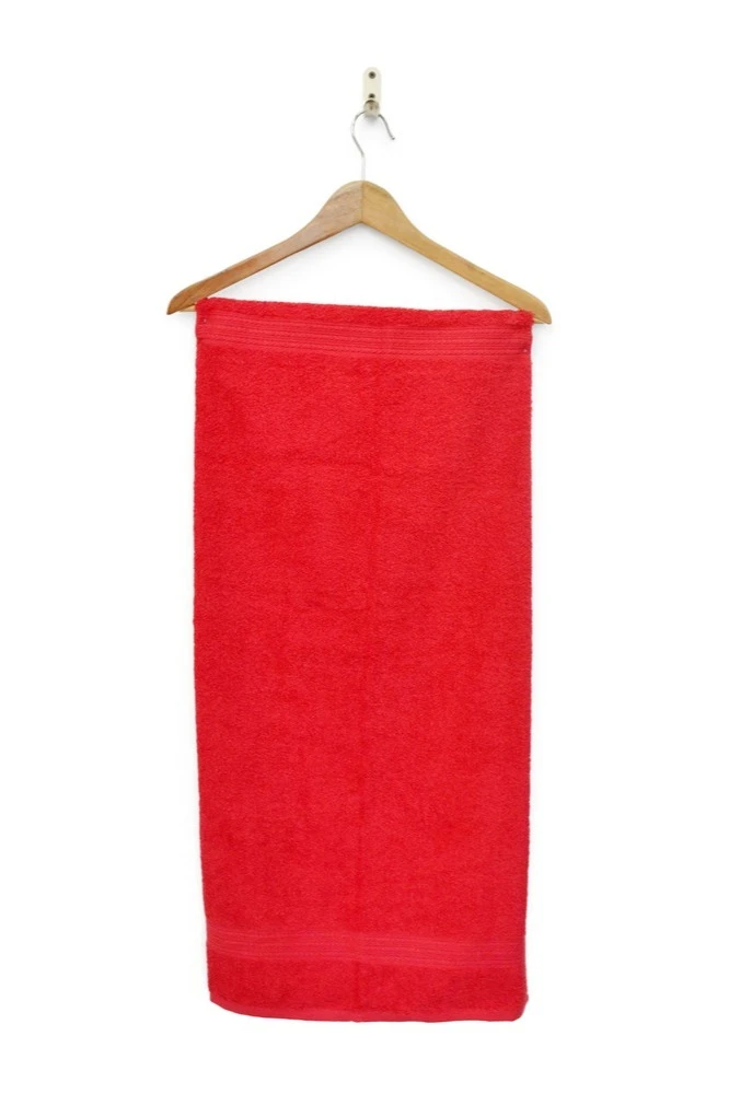 Полотенце махровое 50х90 см (Ituma), однотонное красное#5