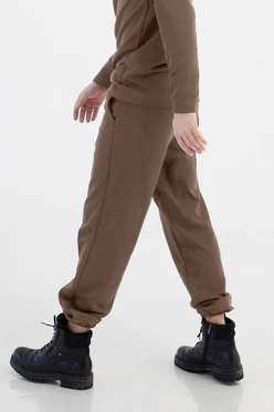 Купить брюки Итан из футера мужские, однотонные темно-бежевые