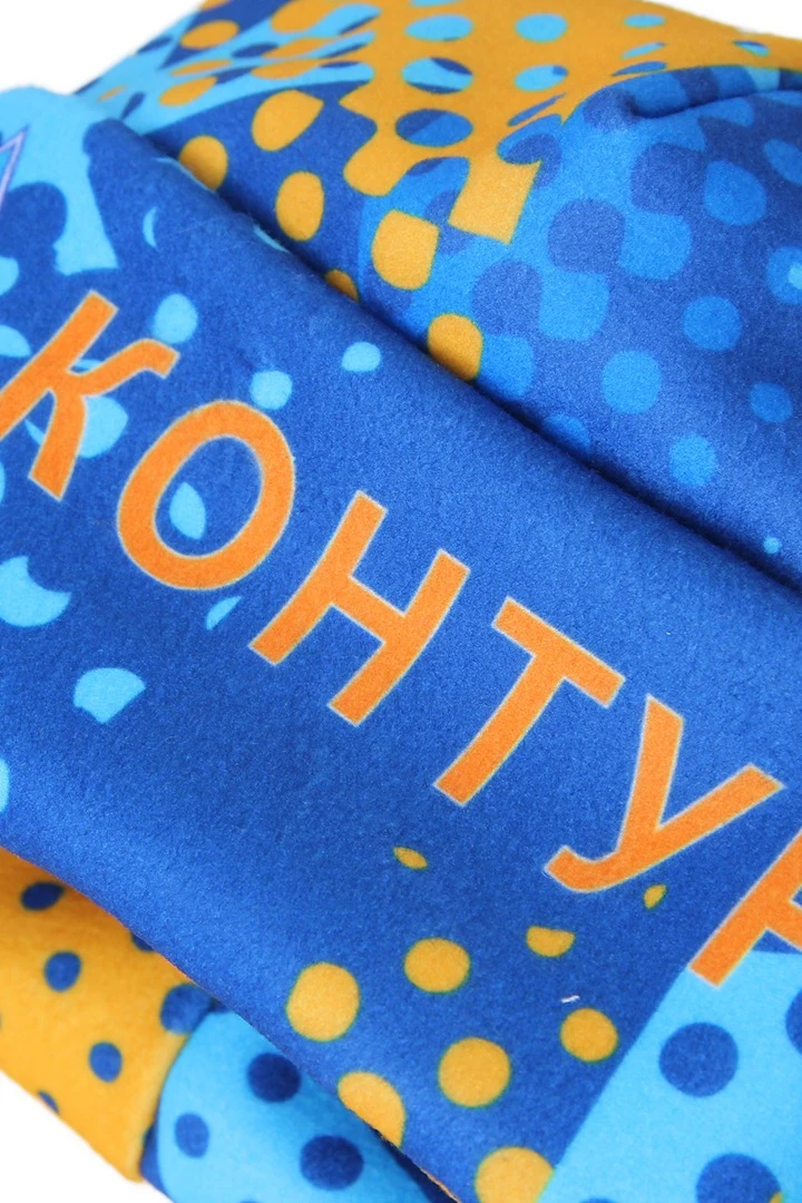 Шапка Лофт флисовая двухслойная взрослая, с полной запечаткой "Kontur"#1