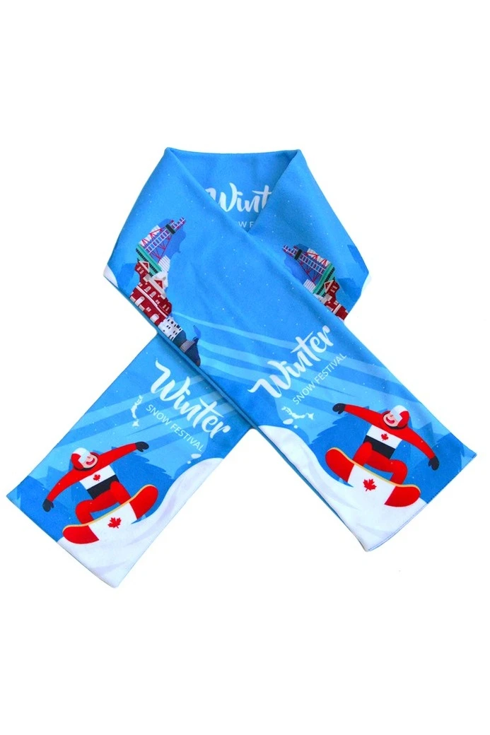 Шарф двухслойный утепленный 15х120 см, с полной запечаткой#3