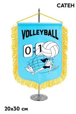 Купить вымпел герб печатный с вышивкой из сатена с бахромой, 20х30 см