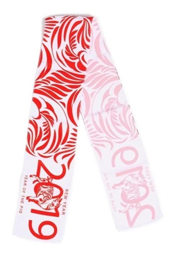 Шарф печатный детский 15х130 см (однослойный) "New Year 2019"