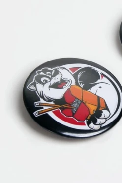 Купить значок закатной диаметр 44 мм, с принтом "Enot"