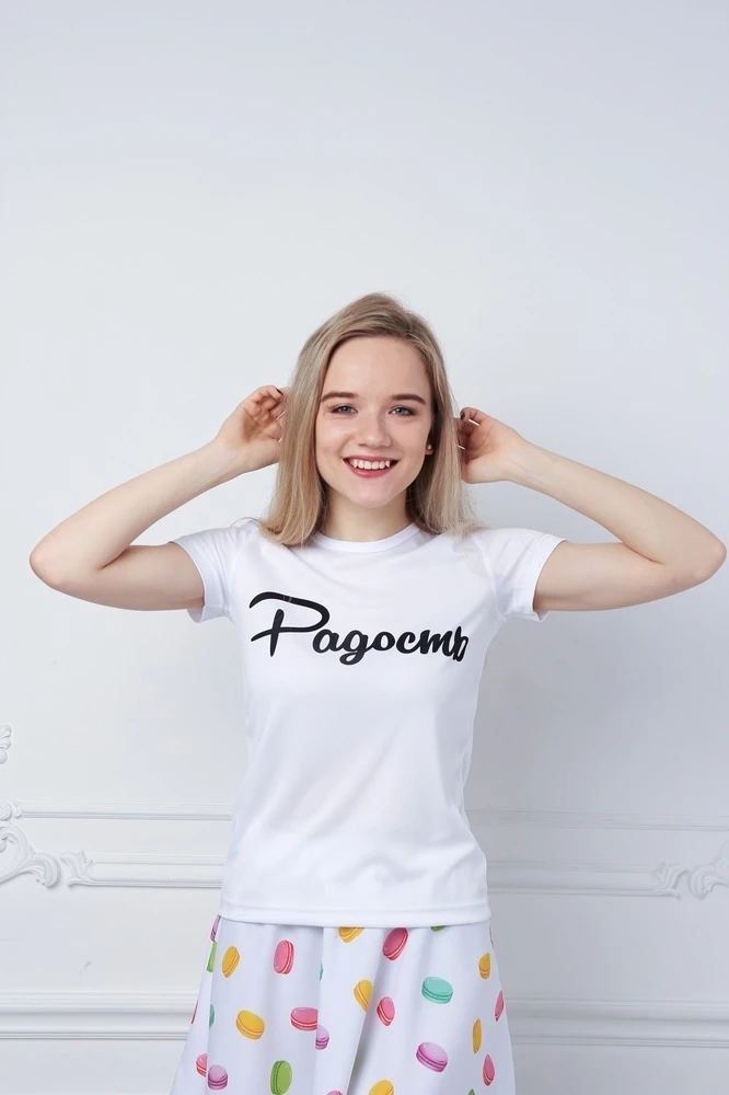 Футболка Астер из примы женская, однотонная "Joy"#2