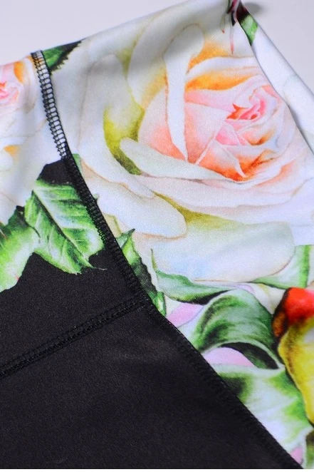 Легинсы женские с широким поясом с принтом "Roses"#2 Легинсы женские с широким поясом с принтом "Roses"#2