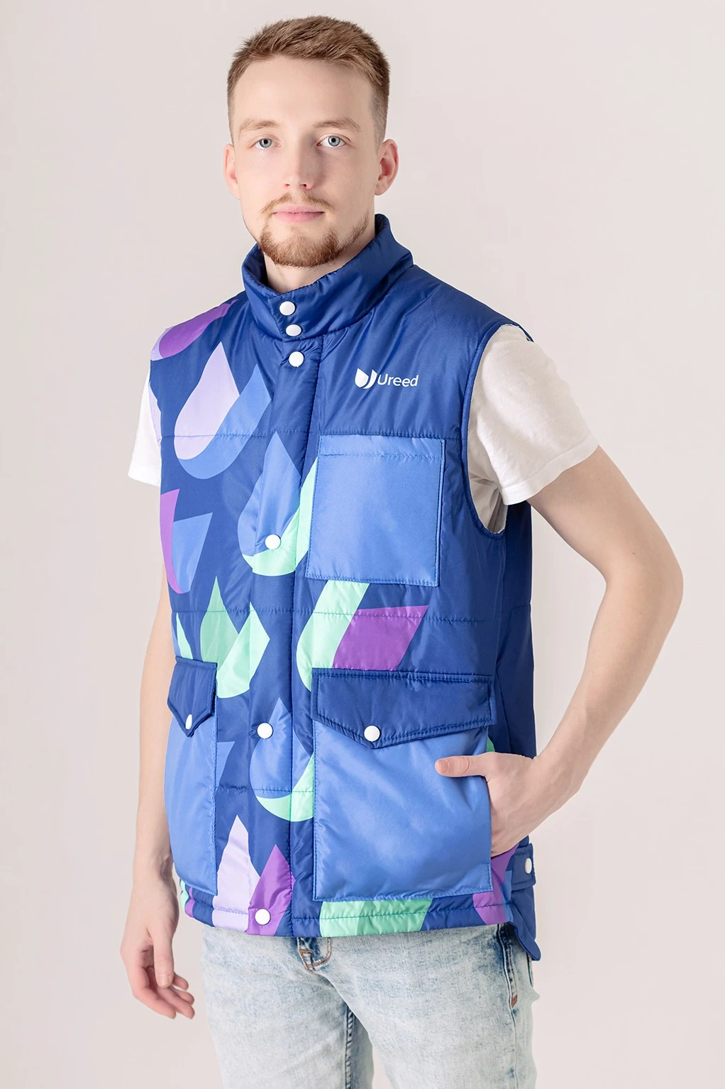 Жилет Хайк на синтепоне унисекс, с полной запечаткой "Ureed"#1