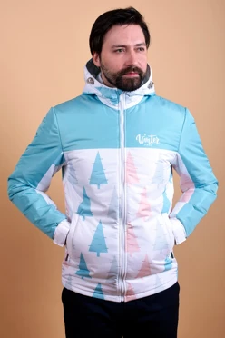 Купить куртку Норд, унисекс, с полной запечаткой "Winter trees"