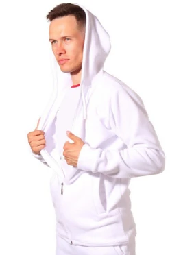 Купить белую толстовку Харисон с капюшоном унисекс