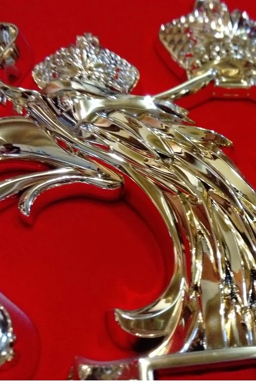 Герб РФ 50х60 см, барельеф, щит флокированный, металлонапыление#3