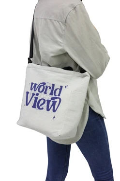 Купить сумку Тревел из двунитки 26х30х12 см, печать с двух сторон "World View"