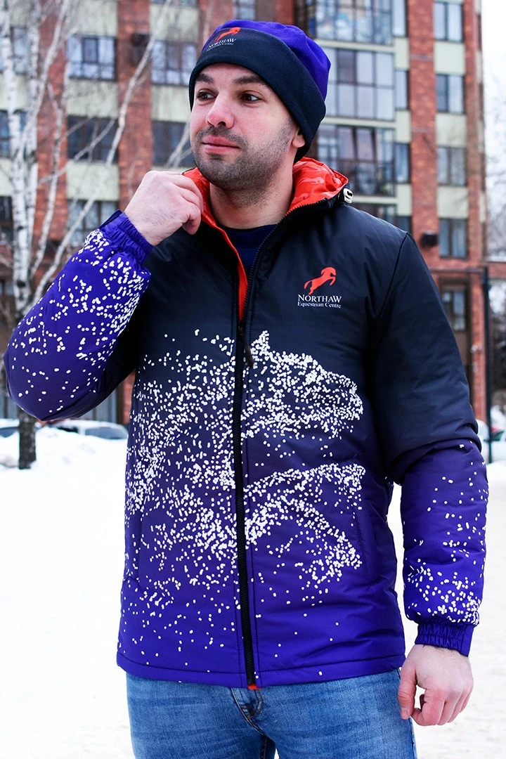 Куртка Норд с капюшоном на синтепоне унисекс, с полной запечаткой#3