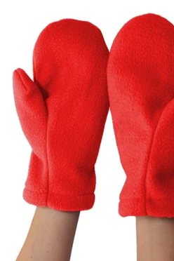 Купить варежки флисовые красные