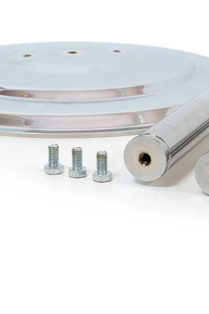 Основание Круг стальное хромированное фигурное под серебро на 3 штока, Ø 38,5 см#1