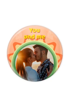 Купить значок закатной диаметр 58 мм, с принтом "You and me"