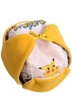 Шапка-ушанка Винтер на флисе детская, с полной запечаткой "Pokemon"#1