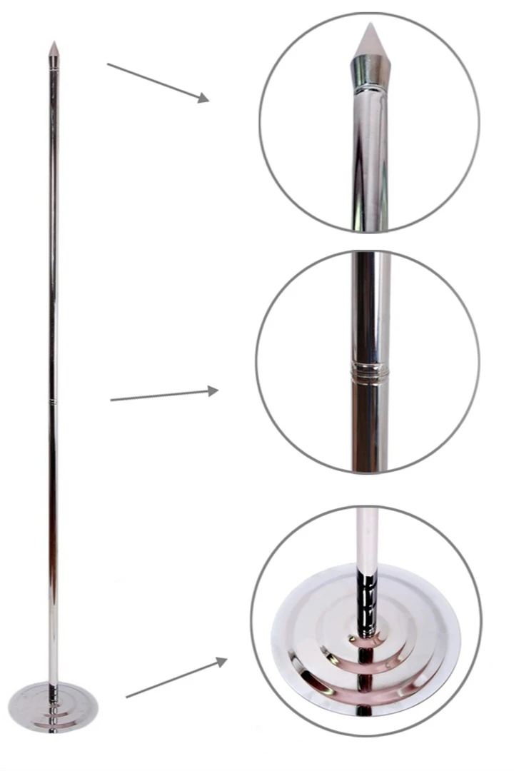 Подставка напольная с основанием Круг под серебро 1 шток 2,1 метра#1 Подставка напольная с основанием Круг под серебро 1 шток 2,1 метра#1