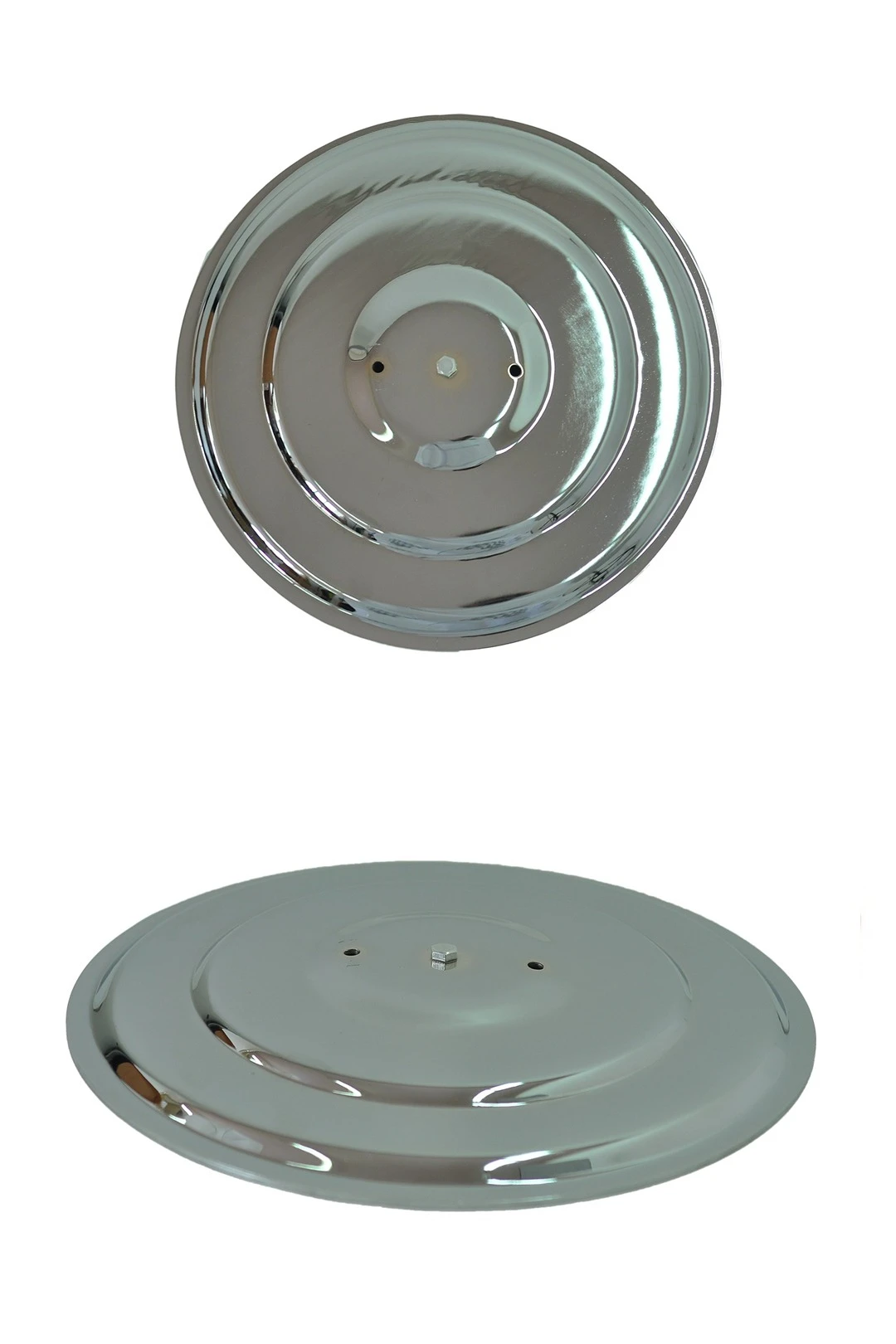 Основание Круг стальное хромированное фигурное под серебро на 2 штока, Ø 38,5 см#2