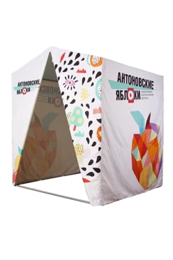 Купить палатку для промоакции и торговли 2х2 метра без козырька, с тентом "Антоновские яблоки"