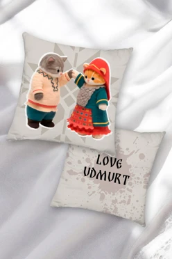 Купить подушку 40х40 см, с принтом "Love Udmurt"