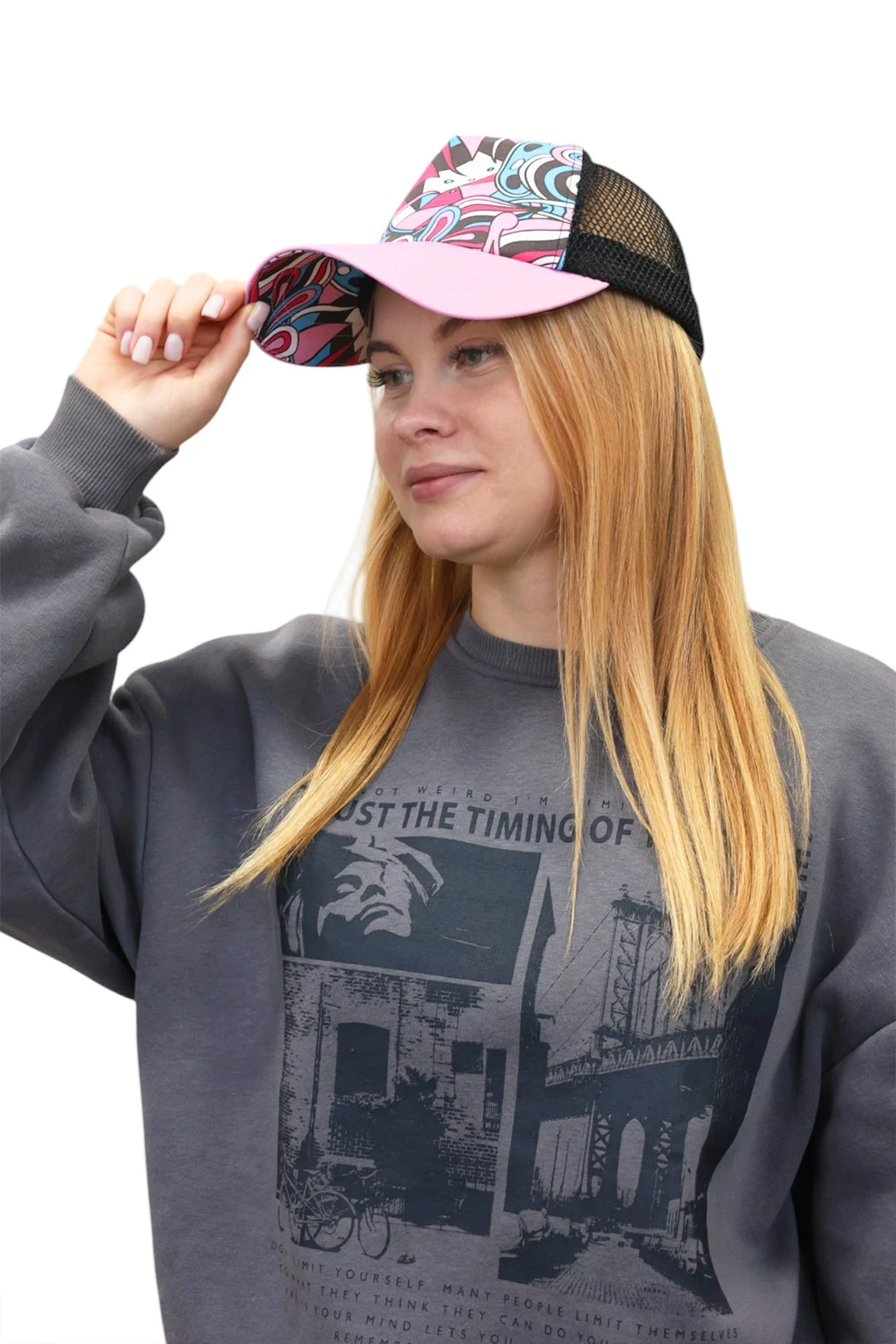 Купить бейсболку Аксель облегченная с полной запечаткой "Pink Mirage"